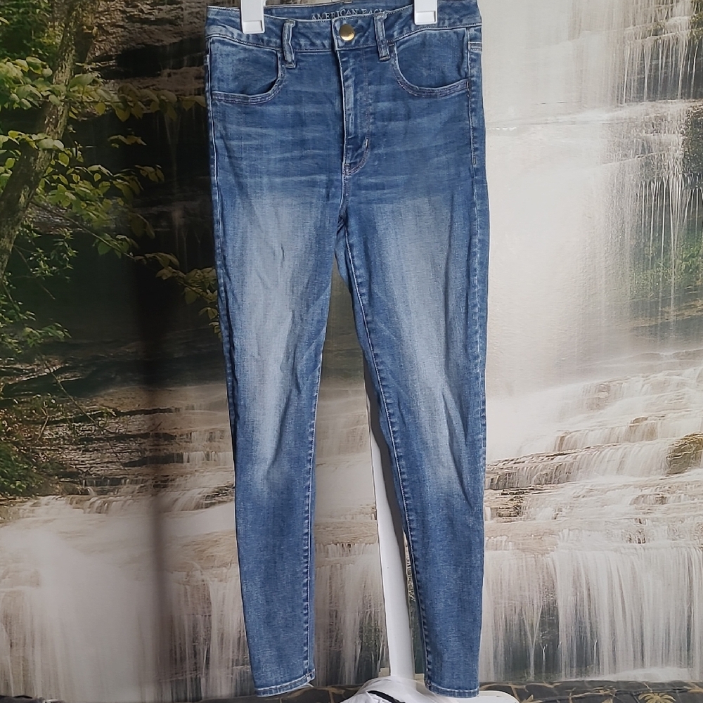 American Eagle Outfitters Womens 6 Short high rise denim blue jean jegging
